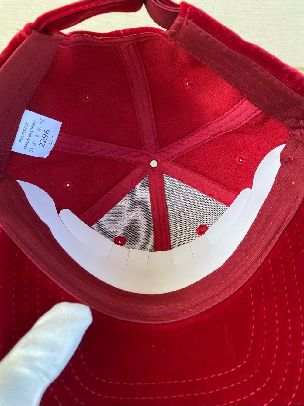 Blinged Caps (Deep Red) Velvet avail with strap in the back😍 NEW! - Picture 7 of 8